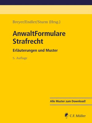 cover image of AnwaltFormulare Strafrecht